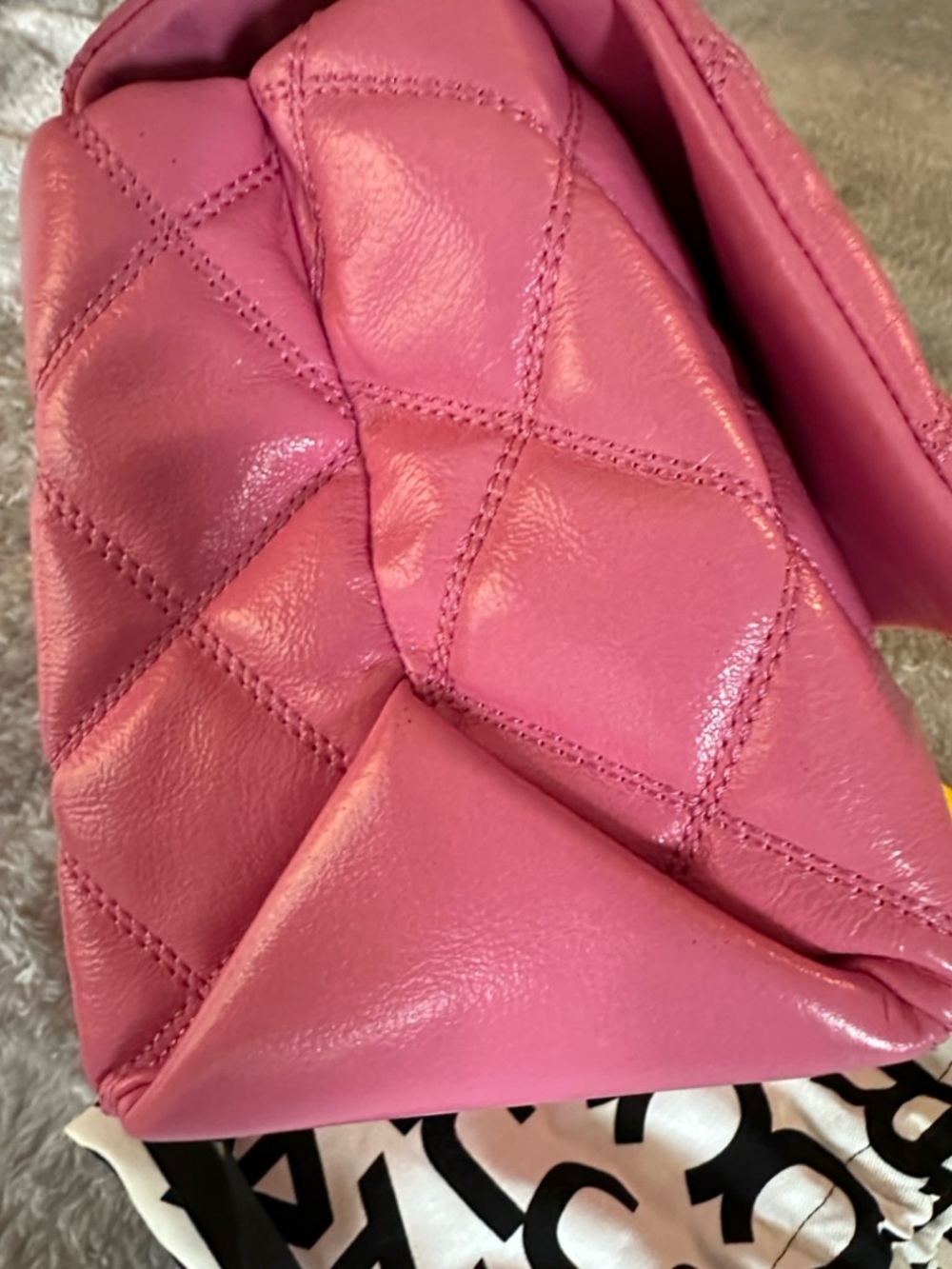 Authentic Marc Jacobs The Quilted Dual Convertible Shoulder Bag Bow Pink - Picture 14 of 16